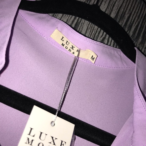 Luxe Moda Lavender Ruffle Blouse - Picture 6 of 6